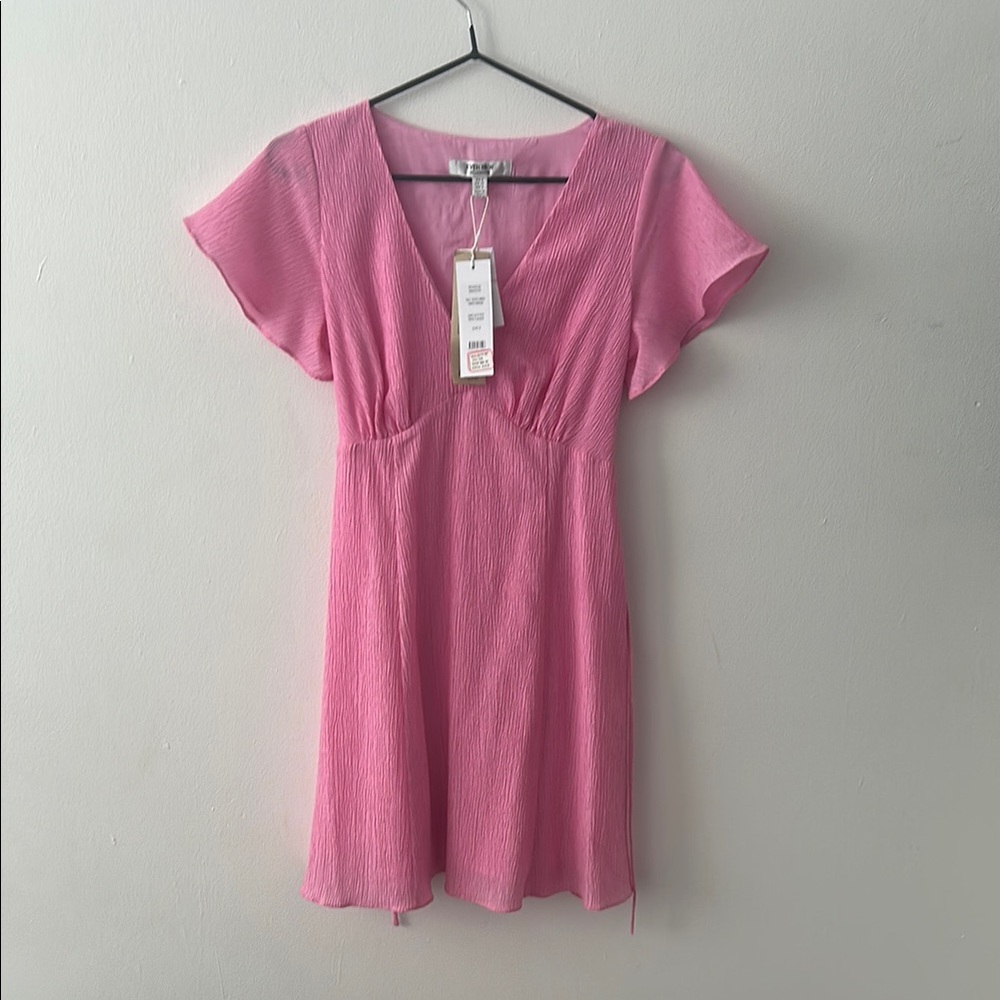 Ever New Pink V-Neck Short Sleeve Mini Dress for Weddings